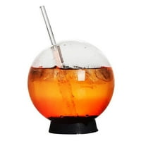 Riblje posude za piće sa slamkama 18. OZ Fishbowl Cups Clear Glass Ribl Posuda za ponovnu upotrebu ribljeg posuda za piće sferne partijske čaše za piće za piće Dekor za piće