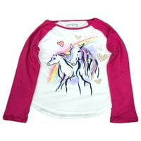 Jumping grah Djevojke Duga bijela i ružičasta Sparkle Rainbow Košulja majica Majica 5