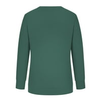 Ženske trendi atletske košulje dugih rukava Comfy casual labav pulover Crewneck dukserica Osnovna lagana padavina Jednobojni boja tamno plava s