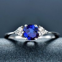Žene Fau Sapphire Garnet smaragdno dragulj prsten za prste vjenčanje poklon nakita