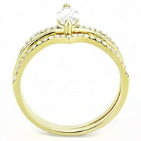 Ženski zlatni prsten od nehrđajućeg čelika Anillo Color Oro para mujer ninas acero inoksidljiv sa AAA razredom CZ u Clearhu