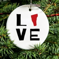 Razlikovanje visećih keramika Christmass Tree Tree sa zlatnim nizom - odličan poklon prečnik - Vermont - ljubav crveno & crna