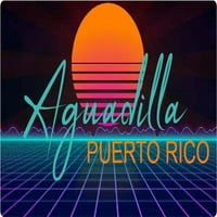 Aguadilla Portoriko vinilni decal Stiker Retro Neon Dizajn