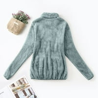 Juebong ženska marka Sherpa pulover Fuzzy fleece kardigan dukserice za prevelike fluftane dukseve jakne kaput pada ukras