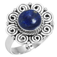Sterling srebrni prsten za žene - muškarci plavi originalni Lapis Lazuli dragulja Srebrna prstena Veličina rujanskog rođenja ručno izrađena srebrna veličina prstena za vjenčanje za sestru dragi srebrni nakit