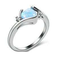Prstenovi Opal okrugli modni modni ručni nakit nakit Opal prsten bijeli prstenovi