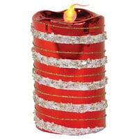 Melrose 6 crvena, bijela i zlatna prugasta paljba s božićnim stup svijećom