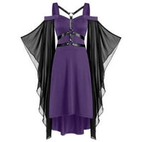 Wofedyo haljine za žene plus veličine cool solid gotički križani čipka umetnute leptir haljina haljina za žene