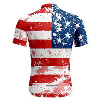 Men Biciklistički dres Patriotska zvjezdica Ležerna dostična majica
