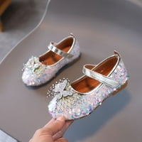 Penskaiy Toddler cipele za bebe djevojke slatke modne biserne leptire bez klizanja male kožne princeze cipele s malim sandalama zamišljene 5,5- godine bijelo na klirensu