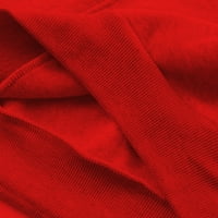Guvpev ženska modna slobodno vrijeme Božićni tisak O-izrez Dugi rukav Pulover TOP božićne kostime za žene - crveni l