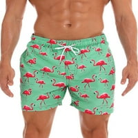 Avamo muški kupaći kostim visokih struka plaže za plažu Pocket Boardshorts Men Comfy kupaći kostimi Bazen Swim Hratke Green Plamen Bird 3xl
