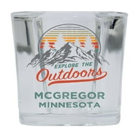 McGregor Minnesota Istražite na otvorenom Suvenir Square Square Base The Wreir Staklo 4-pakovanje