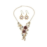 Ženski elegantni vintage cvjetni zlatni ogrlica ogrlica nakita