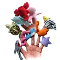Buyweek set morskog životinjskog prsta lutke djeca crtane plišane edukativne ručne prstene igračke