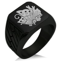 Nehrđajući čelik Taira Ageha samurai Crest Geometrijski uzorak Polirani prsten