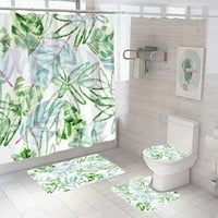 Poliester tepih za kupanje zastori nadograđene u kupaonici Vodootporna zelena biljka otporna na toaletni sigurnosni sjedalo za tuširanje