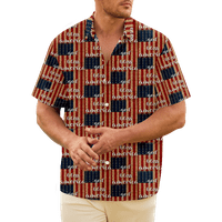 4. jula muška havajska majica USA Nacionalna zastava košulja na otvorenom na otvorenom ulicom kratkih rukava 3D štampana odjeća Lightweight casual beach