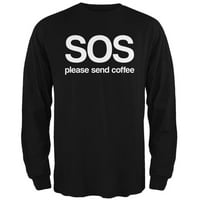 Pošaljite kafu muške majice s dugim rukavima crni lg