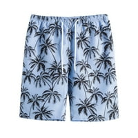 Safuny muške brze sušenje trčanja Ljetna elastična struka navlaka modno stablo za ispis prodaja za čišćenje Trendne pantalone Tropska havajska plaža plavi xl