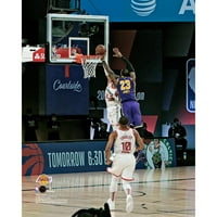 Lebron James Los Angeles Lakers Neincign NBA doigravanje Block vs. Houston rakete Fotografija