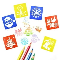 Xyer Santa Snowflake Angel Crtanje šablona djeca DIY Crtanje predloška bilježnice