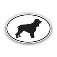 Polje španijel Euro ovalna naljepnica - samoljepljivi vinil - Vremenska zaštitna - izrađena u SAD-u - pasji pas kućni ljubimac
