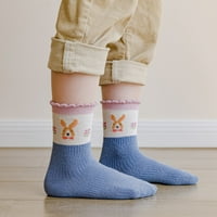 Djevojke Socks Jesen i zimski svježi crtani slatki cvjetni životinjski print zadebljanim toplim udobnim rip barkim čarape
