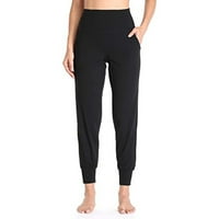 Ženske visokog struka joge hlače Dužine tajice sa džepovima modne čvrste boje Yoga hlače fitnes trčanje hlače