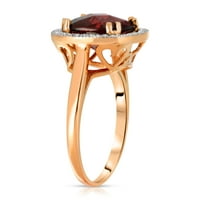 GALAXY GOLD 14K Čvrsti ružini zlatni jastuk CUT 4. CTW prsten sa prirodnim dijamantima i prirodnim granama