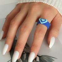 Postanak prstena od nehrđajućeg čelika Akrilni prsten za žene i djevojke Moderan i sladak složeni retro prstenovi sa šarenim srčanim cvijećem zavođenje prstenaste prstena