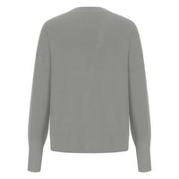 Duks GUZOM za žene na prodaju - Dukseri za žene Trendi čvrsti pulover vrhovi novih dolazaka siva veličina 12