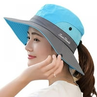 Ženski Ljetni sunčani šešir široki rudar na otvorenom UV zaštita Sklopivi poklopac kante za konjski rep za pješačenje na plaži