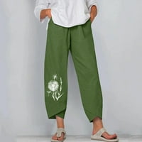Ženske pilinge hlače joggers hlače za žene stolar visoki struk uspon puna tanka ravno armijska zelena 2xl