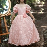 Lilgiuy Baby Girls Sweet bez rukava Mini haljina Dječja haljina Djevojka kratki rukav princeza haljina cvijeća repna haljina suknja tutu haljina