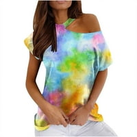 Ženske košulje hladne ramene ljetne kratkih rukava Ležerne u trendovskim cvjetnim tiskanim košuljem seksi majica