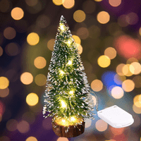 Malo božićno drvce, mini božićno drvce, mini borovo drvo, sa drvenom bazom za tablicu ukrasnog