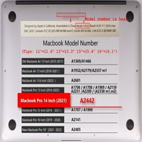 Kaishek samo za MacBook Pro 14 - objavljen model A & A2779, plastični tvrdi futrola + crna poklopac tastature, šareni B 0203