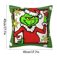 Yubatuo Božićni ukrasi Božićni jastuk pokriva jastučni jastuk, poklopac jastuka, zeleni čudovišta Dekor Božićne bacanje jastuka za dom