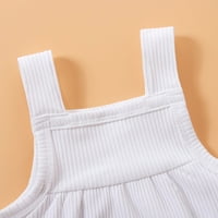 Mikilon novorođene dječje dječake Djevojke rebraste pučene džepove BodySuit suspender romper dječje odjeće za djevojčice 9-mjesečne bijele na popustu