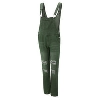 ROVGA Jumpsuits za ženske casual vintage kombinezons labavi ravni traper bib ukupne jean pantalone