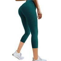 EFSTEB ženske gamaše vježbanje za žene joga nogavi rastezanje joge gamaše fitness trčanje teretana obrezane pantalone Aktivne hlače zelene xl
