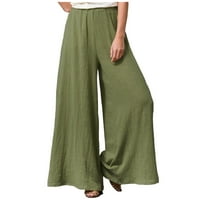 GAECUW posteljine za žene Ljeto široke nogu hlača plus veličina opuštene fit duge hlače Lounge pantalone Duks Ležerne prilike Labave vrećaste hlače Midrična struka Dužina gležnjača hlače sa džepovima