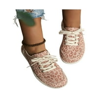 WAZSHOP dame stanovi udoblu casual cipele čipke paneake otporne na klizanje Leopard Ispis klizača ženske šetnje cipele s niskim laganim svjetlom ružičastom 6,5