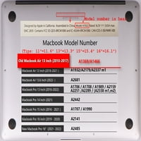 Kaishek Hard Case kompatibilan s MacBook Air 13 - A & A + crna poklopac tastature, serija pera 0589