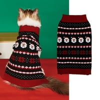 Holleauty Toplo prozračna kućna ljubimca Božićni džemper za kućne ljubimce Topla udobna zimska odjeća za pse mačke Svečano za odmor Božićni džemper za kućne ljubimce