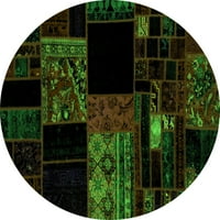 Ahgly Company u zatvorenom okruglom patchwork zelene prelazne prostirke, 8 'krug