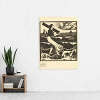 Bernard Essers Plaža Ženska koza BW Seascape Extra Veliki XL zidni umjetnički poster Ispis