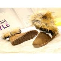 LUMENTO WOMENS čizme za snijeg Fluffy zimske čizme plišane obloge tople cipele Fau antiede hodanje non klizanja MID-Calf Yellow 7.5