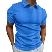 Košulje Corashan Muns, muške V-line Stripe s kratkih rukava za kratke rukave Golf košulja Solid Color